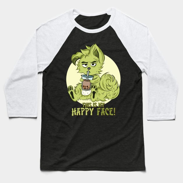 The Cutest Japanese Dog 4 - Bubble team Time - This is my Happy Face! Baseball T-Shirt by Yabisan_art